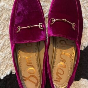 Sam Edelman Fuchsia Velvet Loafers
